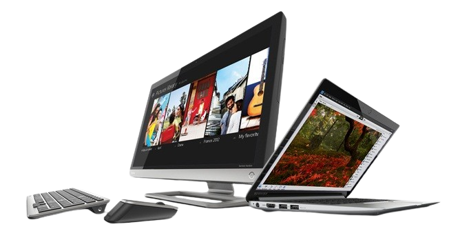 Computador de mesa e notebook